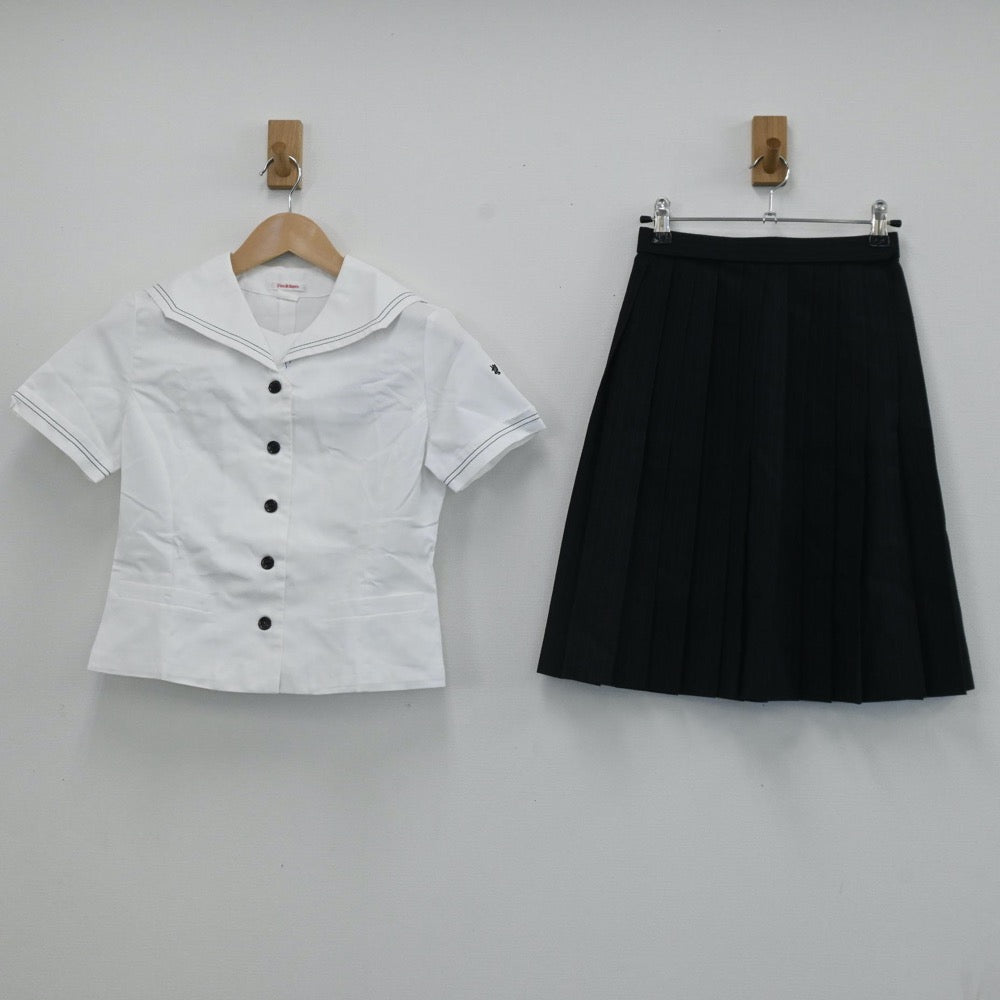 【中古】大分県 楊志館高等学校 女子制服 3点（セーラー服・スカート）sf003785