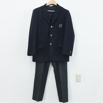 【中古】東京都 実践学院高等学校 男子制服 4点（ブレザー・ニット・ズボン）sf003787