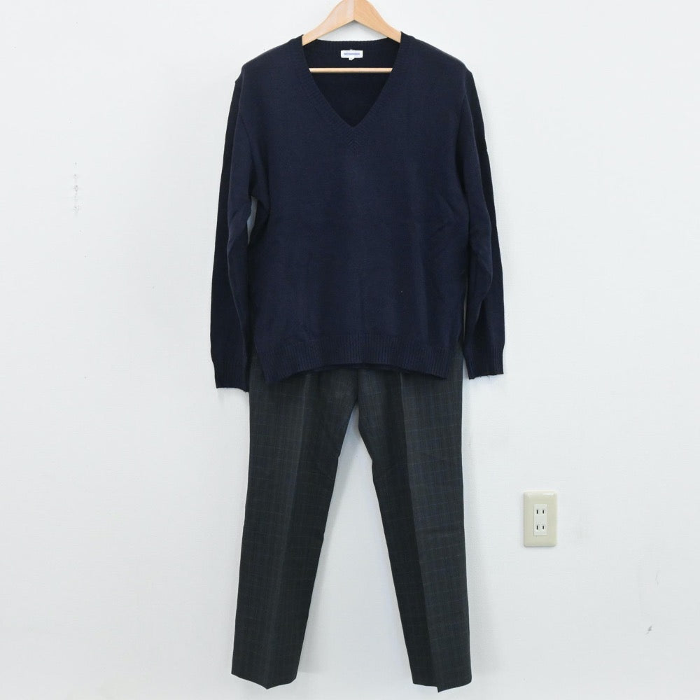 【中古】東京都 実践学院高等学校 男子制服 4点（ブレザー・ニット・ズボン）sf003787