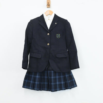 【中古】福岡県 福岡講倫館高等学校 女子制服 4点（ブレザー・シャツ・スカート）sf003794