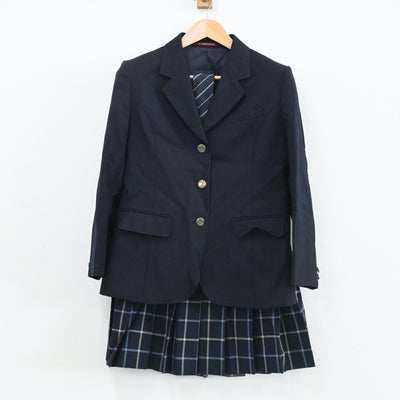 【中古】京都府 京都聖カタリナ高等学校 女子制服 7点（ブレザー・ニット・シャツ・スカート）sf003829