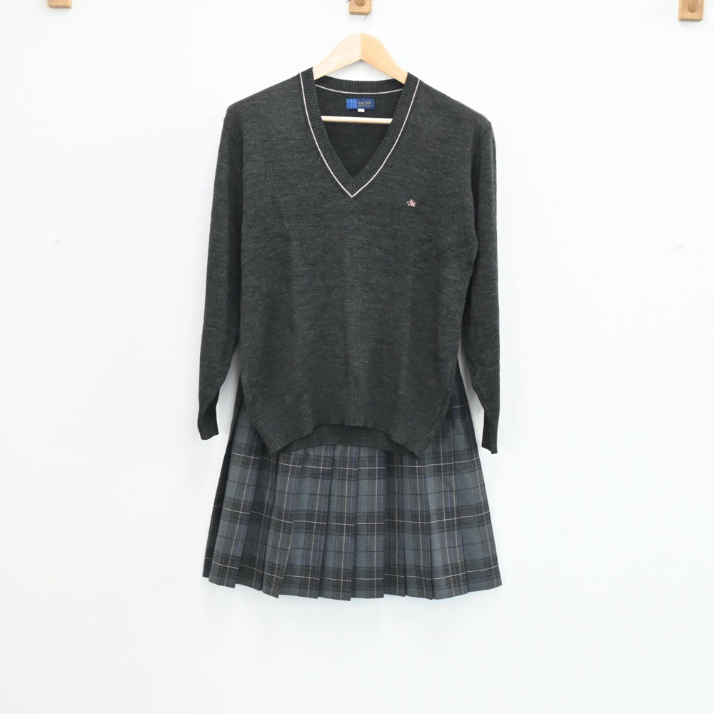 【中古】静岡県 日本大学三島高等学校 女子制服 4点（ブレザー・ニット・スカート）sf003846