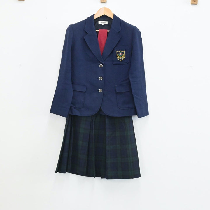 【中古】熊本県 東陵高等学校 女子制服 7点（ブレザー・ニット・ベスト・スカート）sf003880