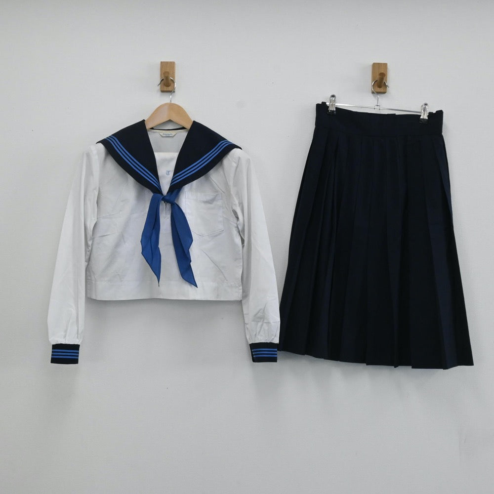 【中古】熊本県 東陵高等学校 女子制服 4点（セーラー服・スカート）sf003881