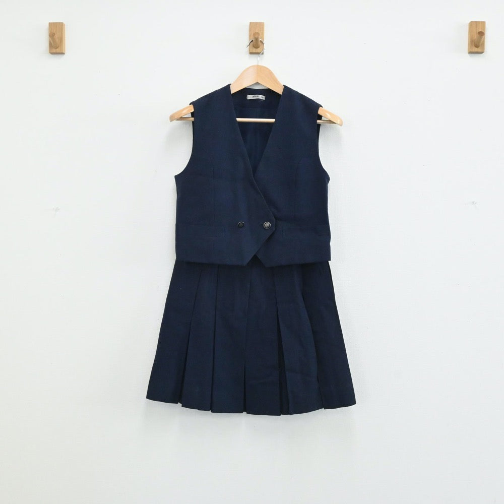 【中古】愛知県 春日井南高等学校 女子制服 4点（ブレザー・ベスト・スカート）sf003887