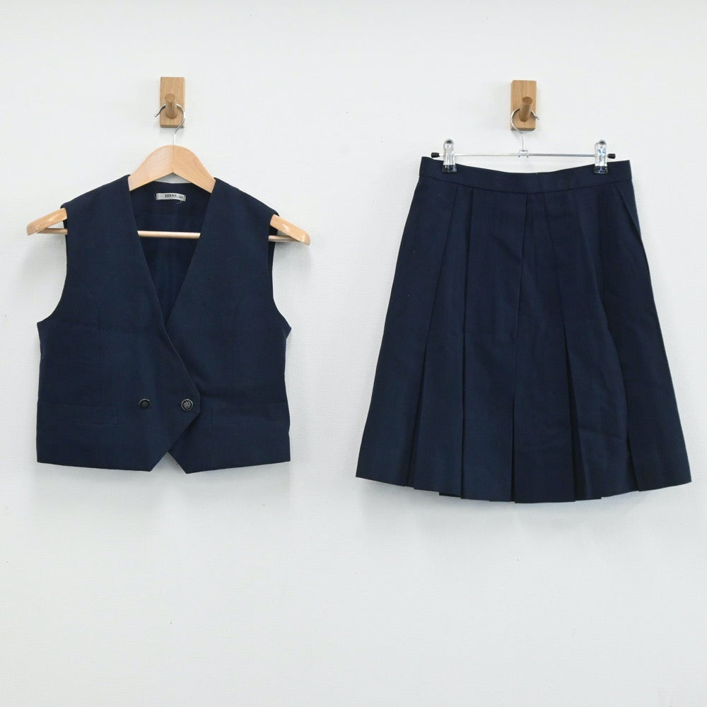 【中古】愛知県 春日井南高等学校 女子制服 4点（ブレザー・ベスト・スカート）sf003887