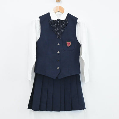 【中古】鹿児島県 鹿児島第一中学校 女子制服 5点（ブレザー・シャツ・ベスト・スカート）sf003899