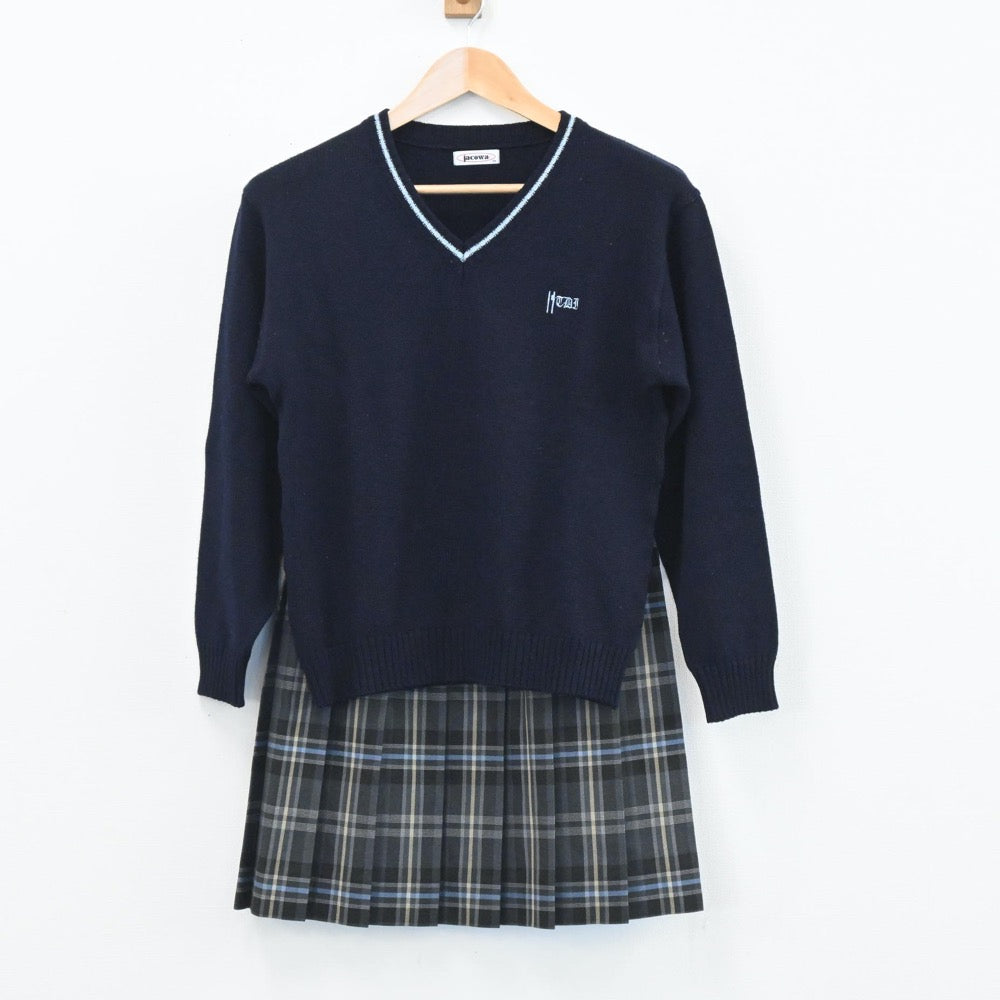 【中古】東京都 拓殖大学第一高等学校 女子制服 4点（ブレザー・ニット・スカート）sf003911