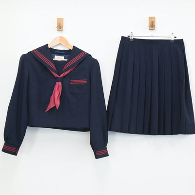 【中古】神奈川県 南足柄中学校 女子制服 2点（セーラー服・スカート）sf003917