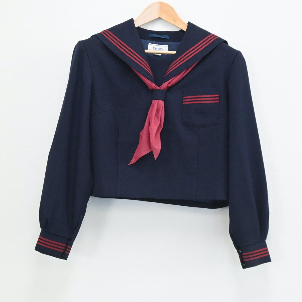 【中古】神奈川県 南足柄中学校 女子制服 2点（セーラー服・スカート）sf003917