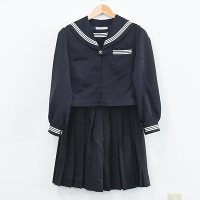 【中古】滋賀県 五個荘中学校 女子制服 2点（セーラー服・スカート）sf003949