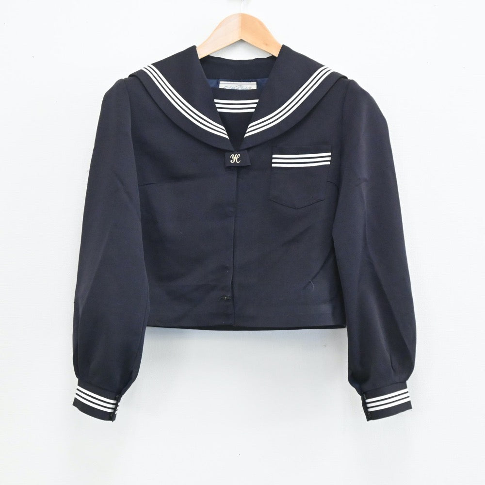 【中古】滋賀県 五個荘中学校 女子制服 2点（セーラー服・スカート）sf003949