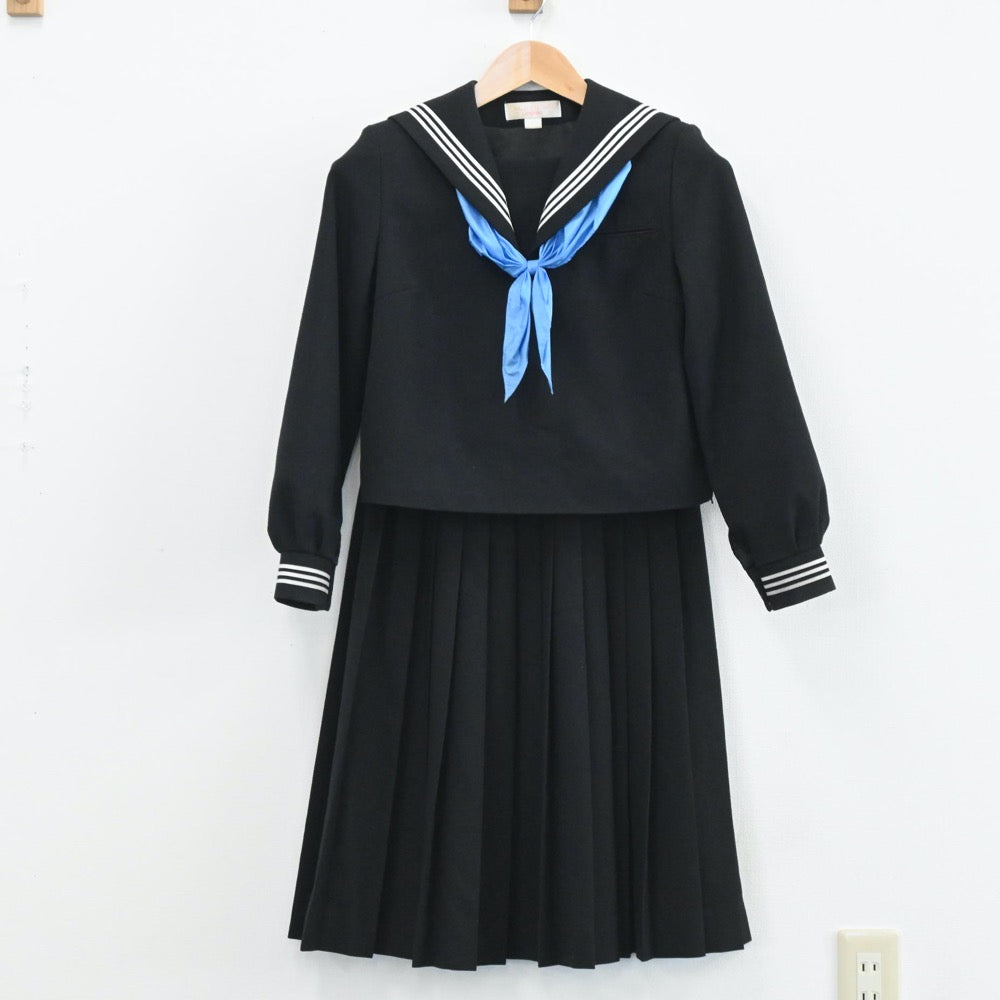 【中古】香川県 さぬき南中学校 女子制服 3点（セーラー服・スカート）sf003951
