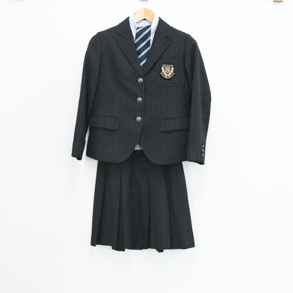 【中古】熊本県 九州学院高校 女子制服 5点（ブレザー・シャツ・ニット・スカート）sf003965