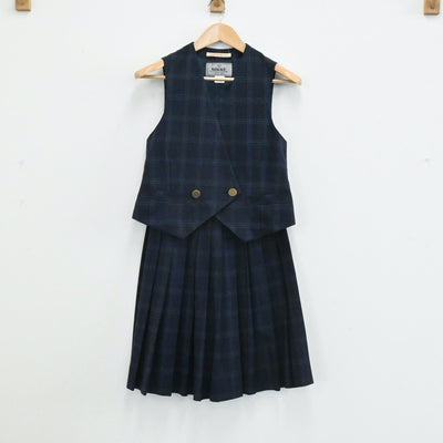 【中古】愛知県 猿投農林高等学校 女子制服 4点（ブレザー・ベスト・シャツ・スカート）sf003999