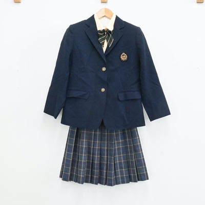 【中古】宮崎県 宮崎日本大学高等学校 女子制服 6点（ブレザー・ニット・シャツ・スカート）sf004015