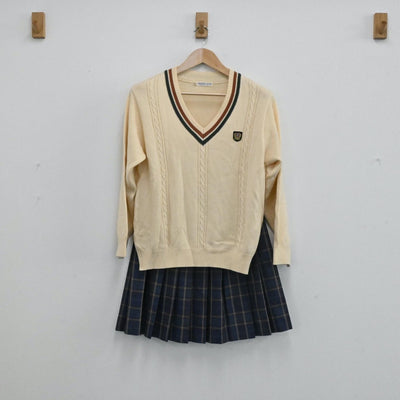 【中古】宮崎県 宮崎日本大学高等学校 女子制服 6点（ブレザー・ニット・シャツ・スカート）sf004015