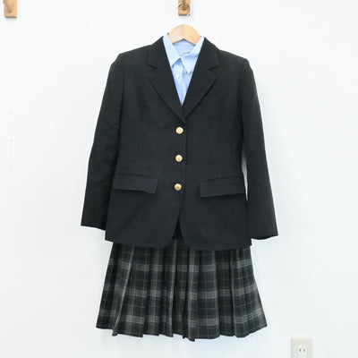 【中古】北海道 札幌旭丘高校 女子制服 4点（ブレザー・シャツ・スカート・スカート）sf004033