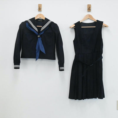 【中古】東京都 石神井南中学校 女子制服 3点（セーラー服・ジャンパースカート）sf004097