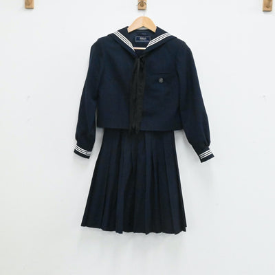 【中古】東京都 駒場高等学校 女子制服 4点（セーラー服・スカート）sf004099