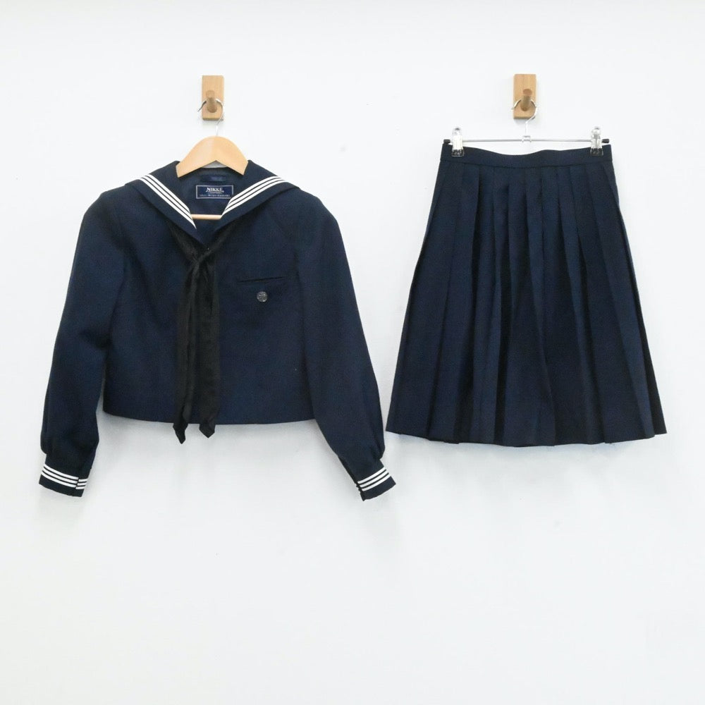 【中古】東京都 駒場高等学校 女子制服 4点（セーラー服・スカート）sf004099