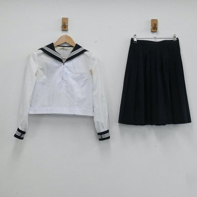 【中古】東京都 駒場高等学校 女子制服 2点（セーラー服・スカート）sf004100