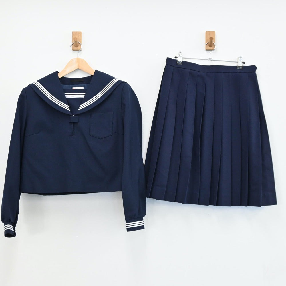 【中古】島根県 島根県安来市第1中学校 女子制服 2点（セーラー服・スカート）sf004163