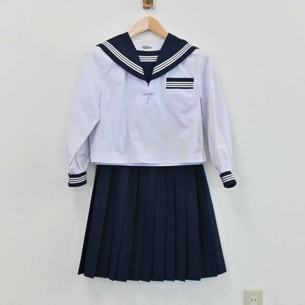 【中古】島根県 島根県安来市第1中学校 女子制服 3点（セーラー服・シャツ・スカート）sf004164