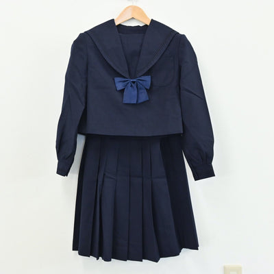 【中古】千葉県 嘉悦中学校 女子制服 5点（ブレザー・セーラー服・ニット・スカート）sf004195