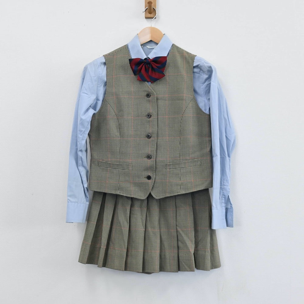 【中古】高知東高等学校 高知県立高知東高等学校 女子制服 5点（ブレザー・ニット・ベスト・シャツ・ベスト）sf004205