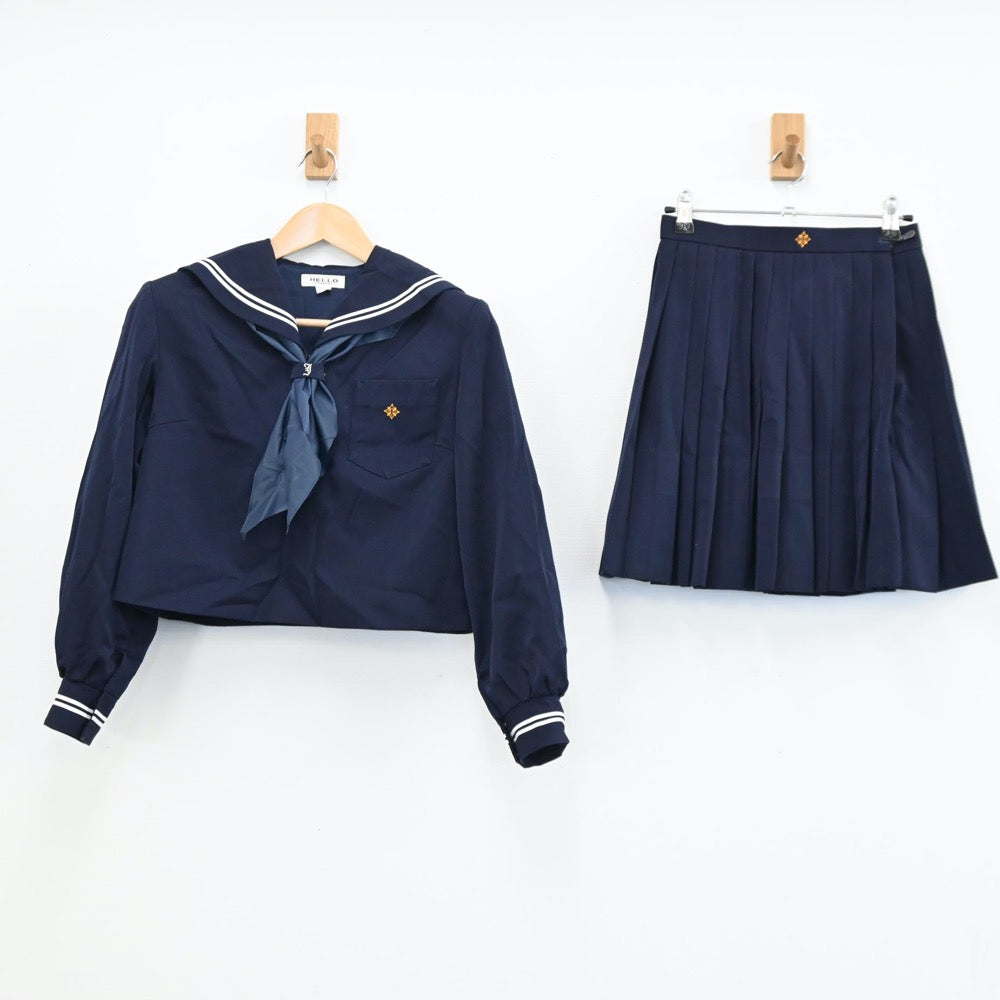 【中古】高知県 高知市立城東中学校 女子制服 4点（セーラー服・スカート）sf004206