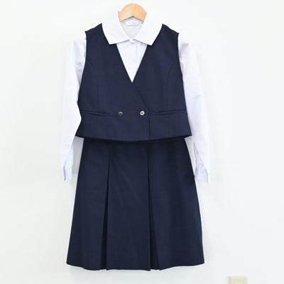 【中古】大阪府 大阪府立岸和田高校 女子制服 5点（ブレザー・ベスト・シャツ・スカート）sf004214