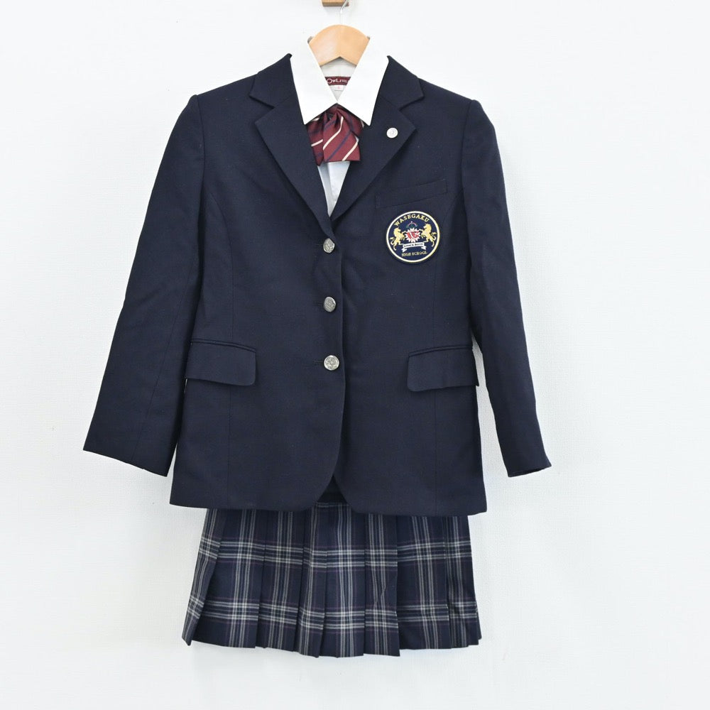 【中古】群馬県 わせがく 高校 女子制服 6点（ブレザー・シャツ・スカート）sf004217