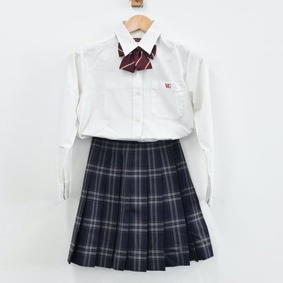 【中古】群馬県 わせがく 高校 女子制服 6点（ブレザー・シャツ・スカート）sf004217