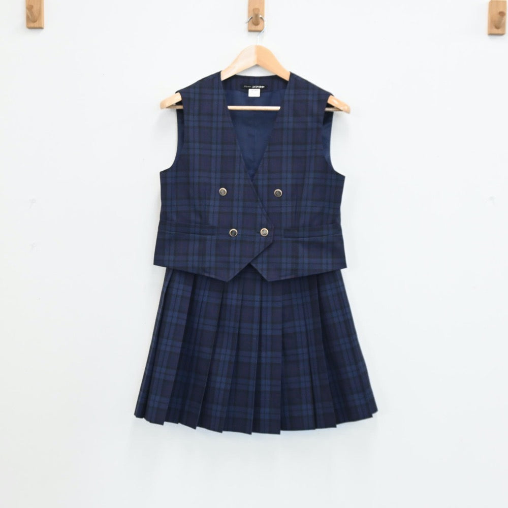 【中古】愛知県 瀬戸窯業高等学校(旧制服) 女子制服 5点（ブレザー・ベスト・スカート）sf004222