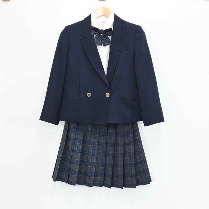 【中古】山形県 上山明新館高等学校 女子制服 8点（ブレザー・シャツ・スカート）sf004235