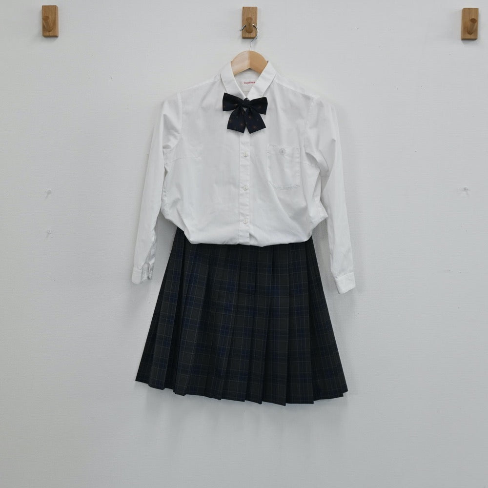 Y)S539 (中古) 山形県 上山明新館高校 ブラウス スカート 2点