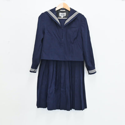 【中古】埼玉県 東松山女子高等学校 女子制服 3点（セーラー服・セーラー服・スカート）sf004236