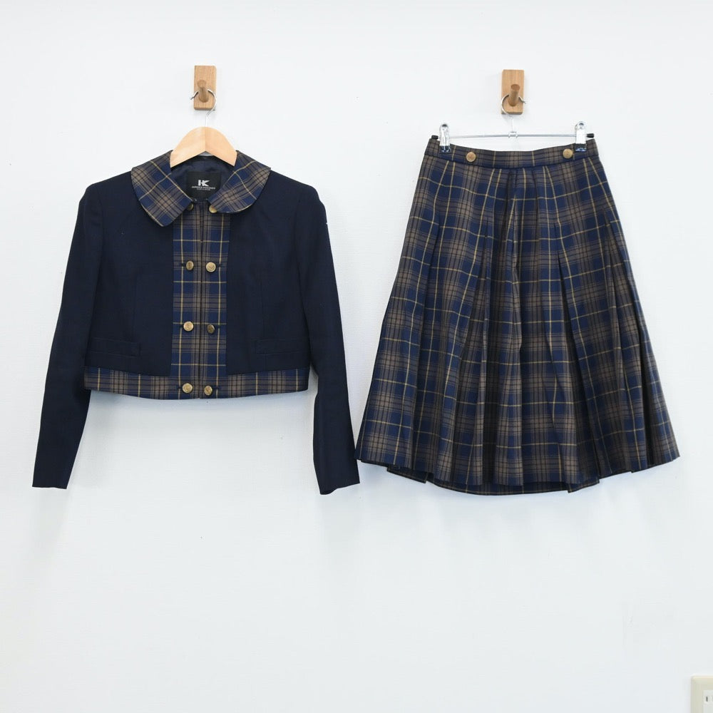 【中古】福岡県 福岡女子高等学校 女子制服 3点（ブレザー・ニット・スカート）sf004239