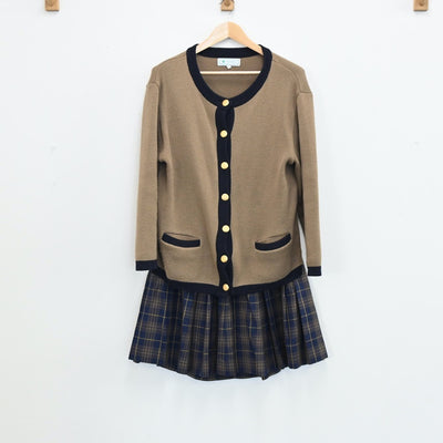 【中古】福岡県 福岡女子高等学校 女子制服 3点（ブレザー・ニット・スカート）sf004239