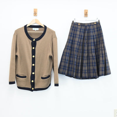 【中古】福岡県 福岡女子高等学校 女子制服 3点（ブレザー・ニット・スカート）sf004239