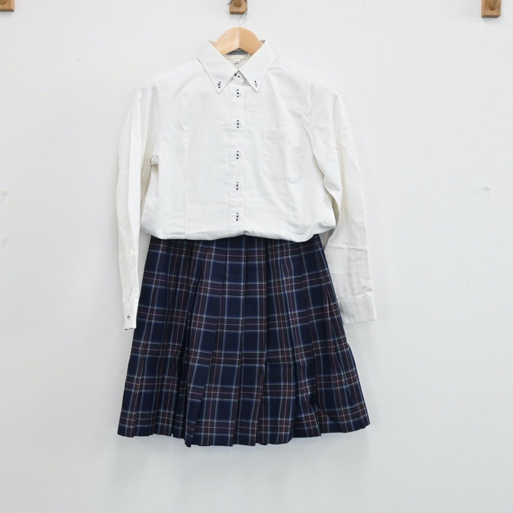 【中古】神奈川県 白鵬女子高等学校 女子制服 7点（ブレザー・シャツ・ニット・スカート）sf004258