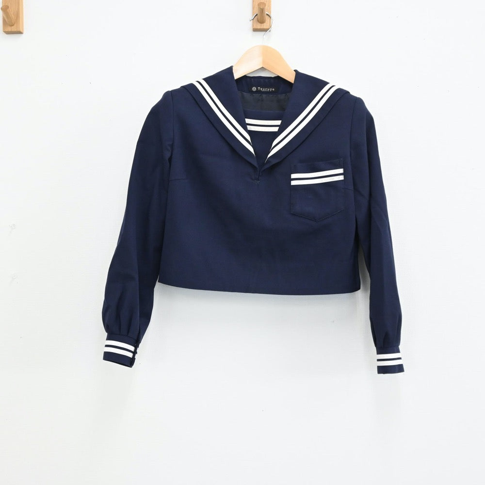 【中古】熊本県 熊本大学附属中学校 女子制服 2点（セーラー服・ジャンパースカート）sf004275