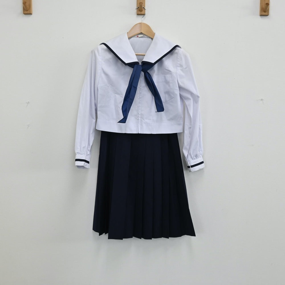 【中古】熊本県 熊本大学附属中学校 女子制服 5点（セーラー服・スカート）sf004280