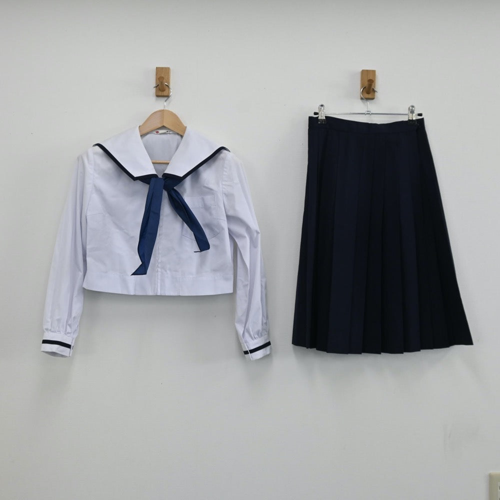 【中古】熊本県 熊本大学附属中学校 女子制服 5点（セーラー服・スカート）sf004280