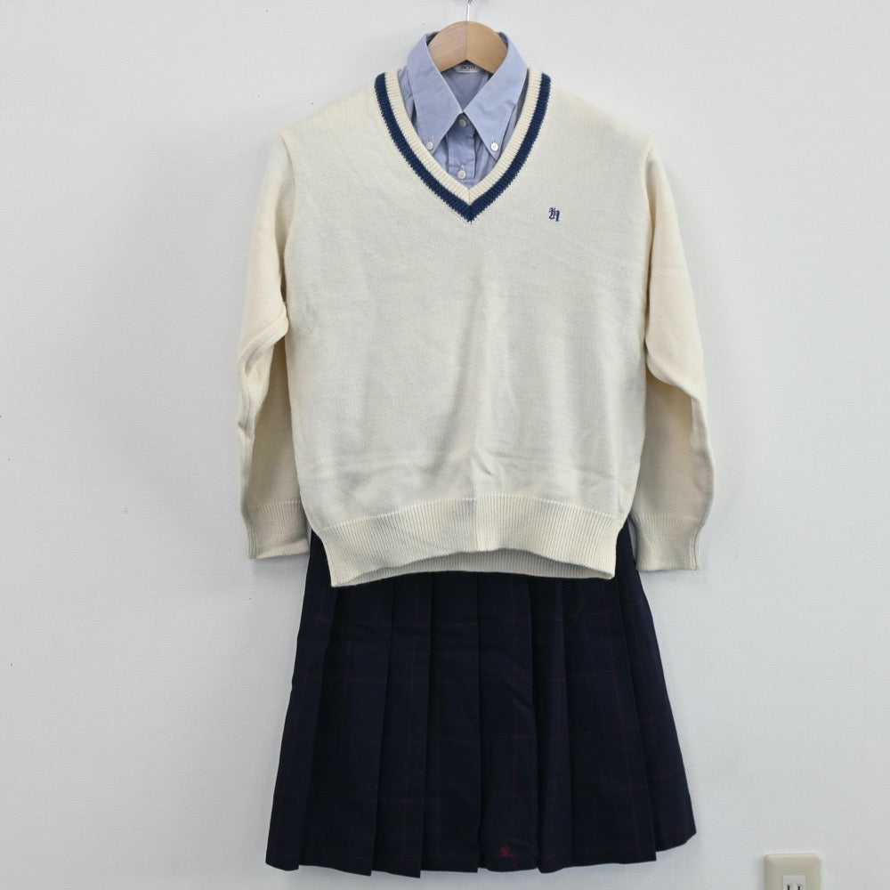 【中古】広島県 広島県立廿日市高等学校 女子制服 5点（ブレザー・ニット・シャツ・スカート）sf004300