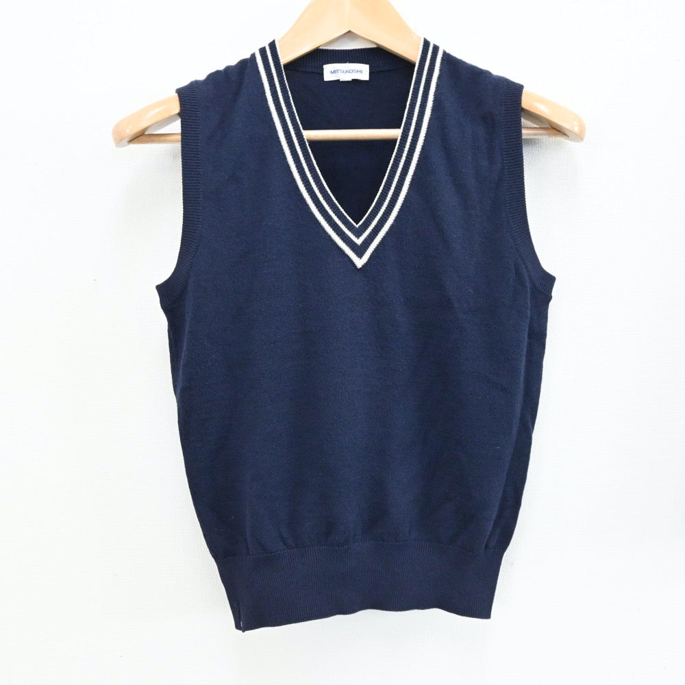 【中古】埼玉県 本庄第一高等学校 女子制服 3点（ニットベスト・スカート）sf004343