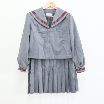 【中古】新潟県 長岡市立大島中学校 女子制服 2点（セーラー服・スカート）sf004362