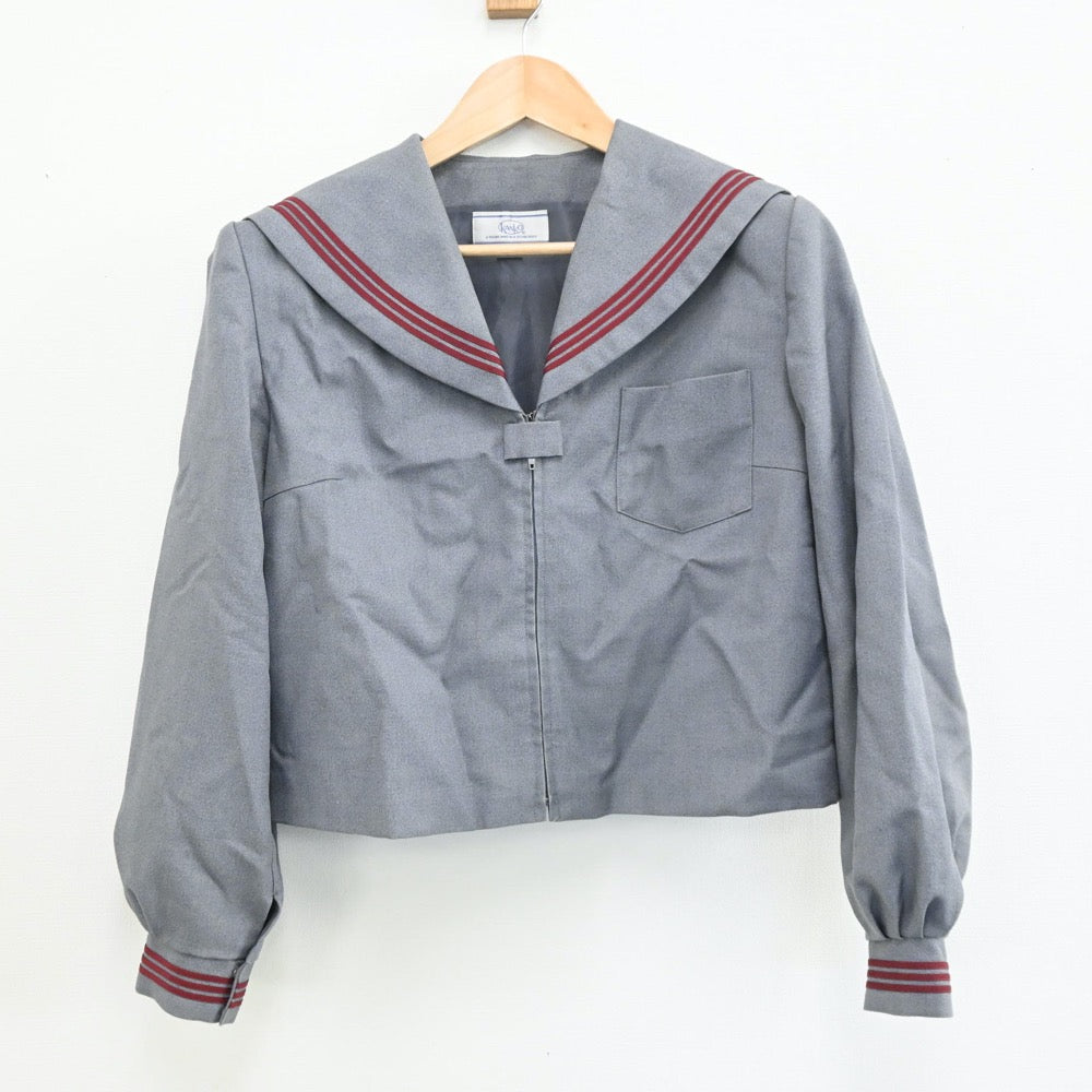 【中古】新潟県 長岡市立大島中学校 女子制服 2点（セーラー服・スカート）sf004362