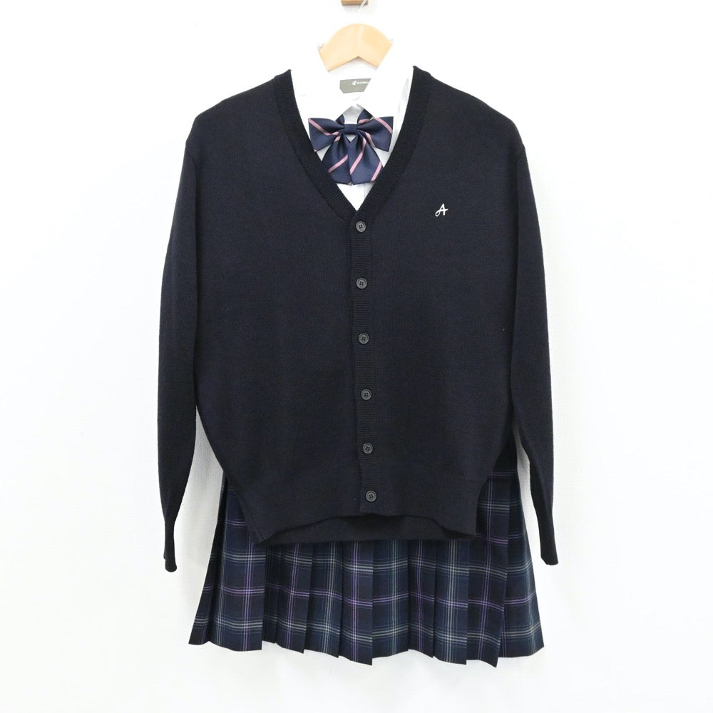 【中古】兵庫県 飛鳥未来きずな高等学校 女子制服 5点（ブレザー・シャツ・ニット・スカート）sf004391